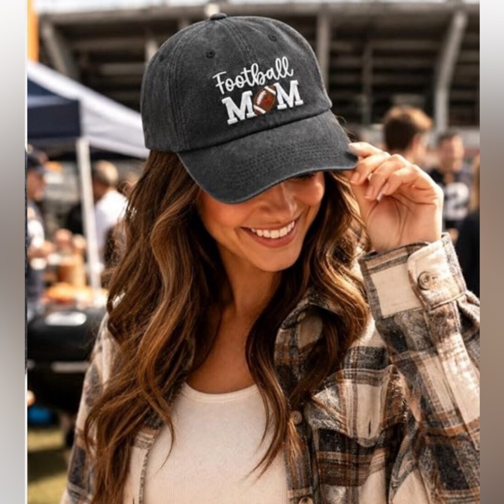 Football Mom Hat for Women, Adjustable Football Baseball Cap